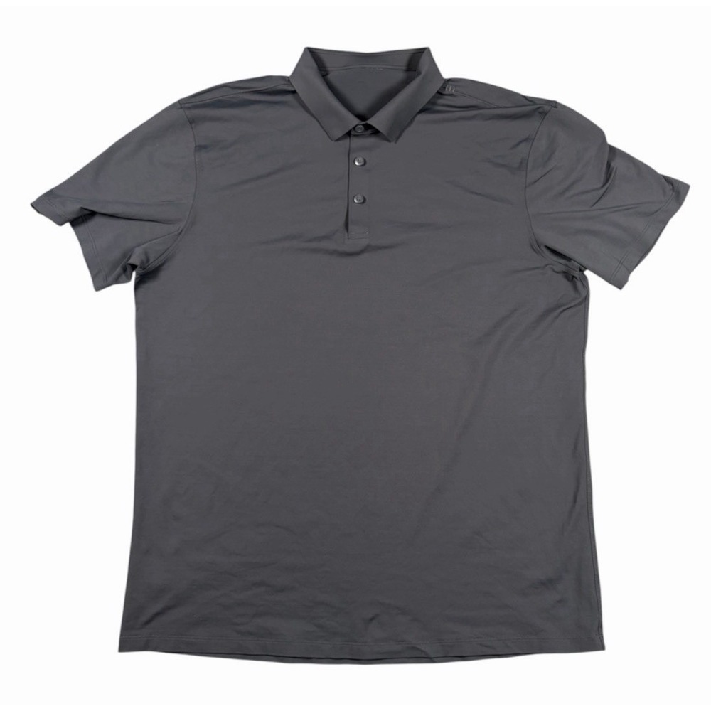 Lululemon Evolution Polo Shirt Men XL Gray Short Sleeve Golf Stretch Performance
